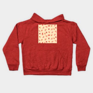 Orange Miniprint Triangles Kids Hoodie